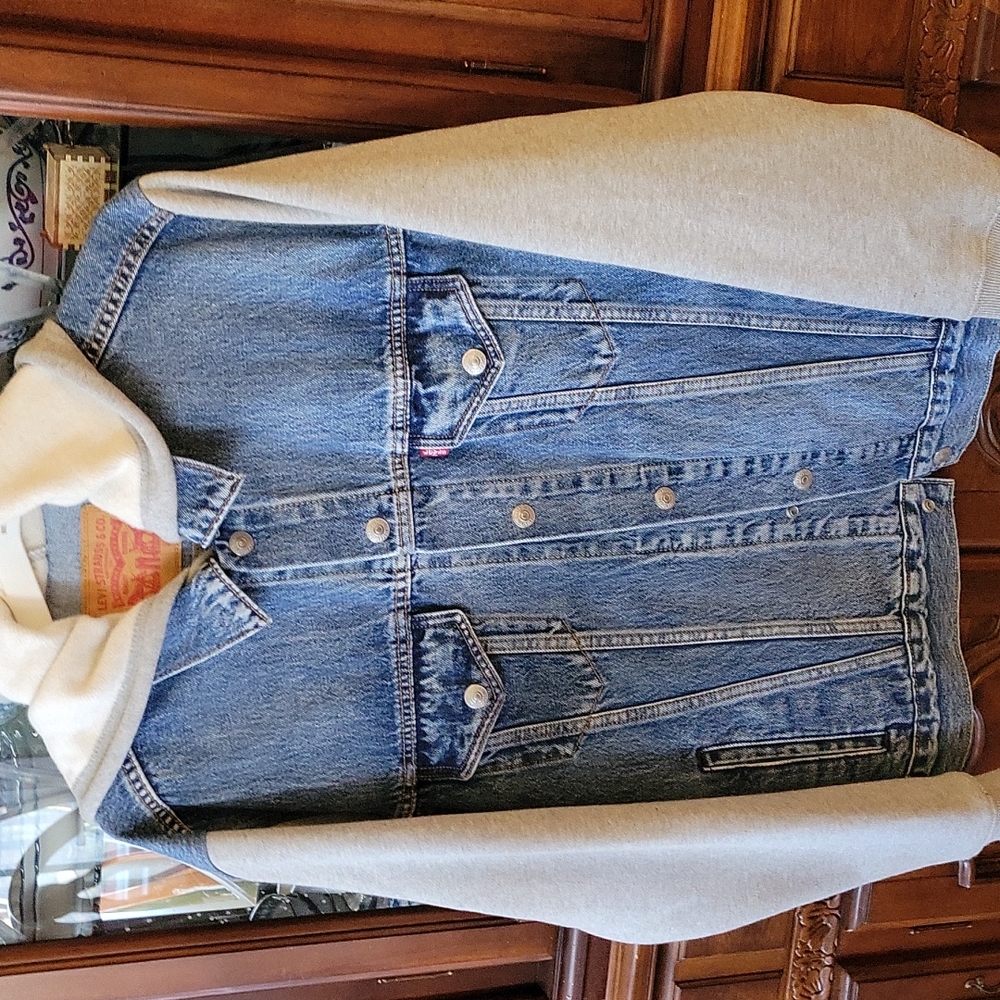 Levi's Blue Jean Jacket with hood